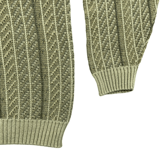Vintage Jantzen Sweater Adult MEDIUM Brown Beige Pullover Striped 90s Cosby - Picture 4 of 5